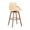 Armen Living Baylor 30" Cream Faux Leather and Walnut Wood Swivel Bar Stool LCBABAWACR30 - alternate 1